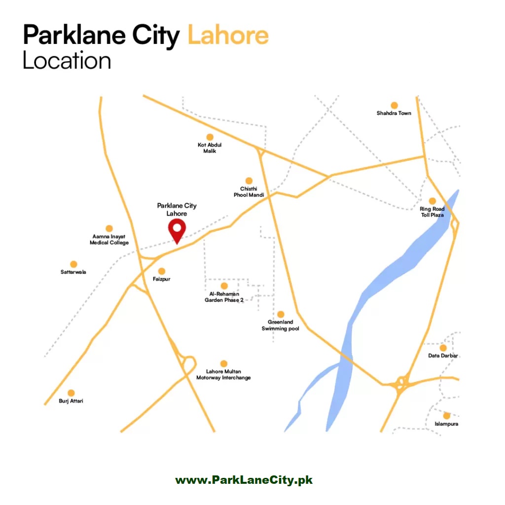 Park Lance City Lahore Location