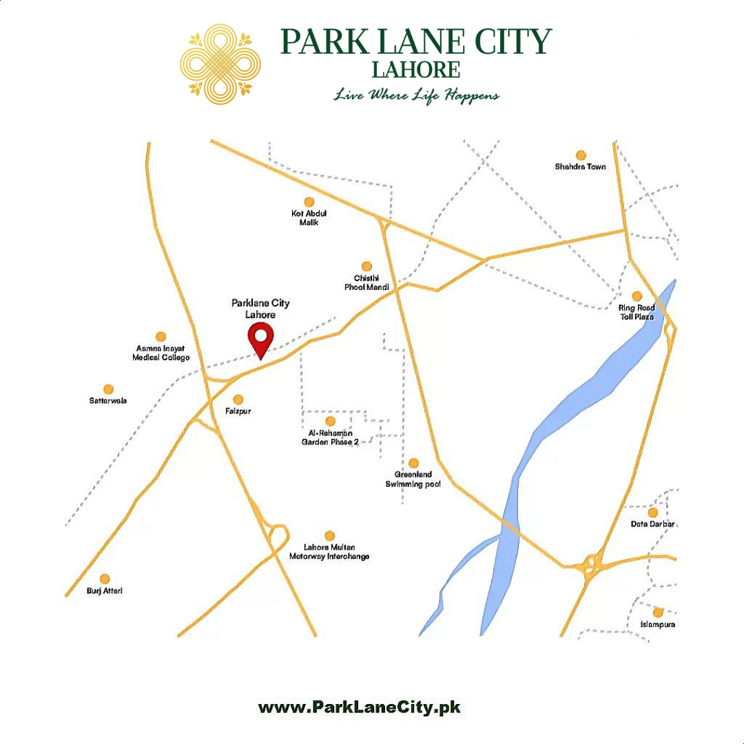 Park Lane City Lahore Location Map